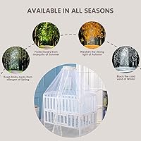 Vista 7 de Mosquitera para cuna, universal, 63.0 x 177.2 in, de encaje, decorativa, para cunas, para cunas, malla transpirable para mantener alejados a