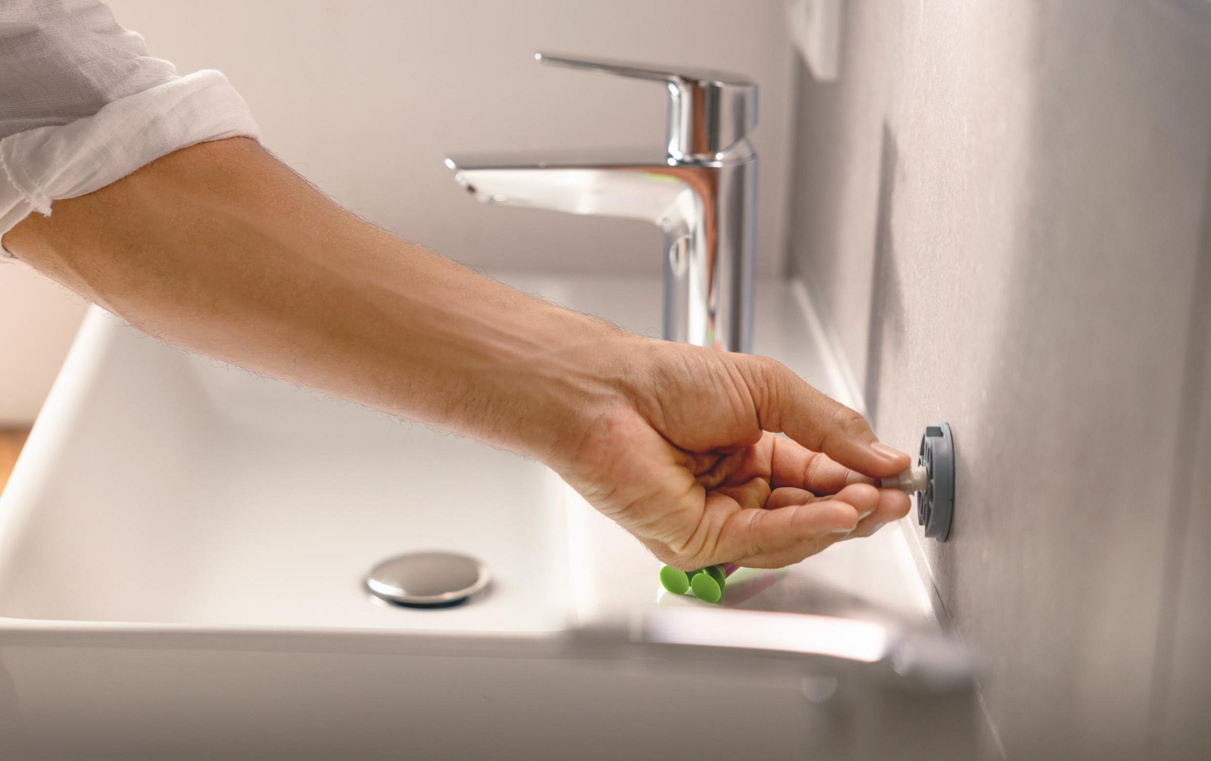 GROHE Zapasowa płyta montażowa do wiercenia lub klejenia, pasująca do akcesoriów łazienkowych GROHE Quickfix, klejona, 40917000