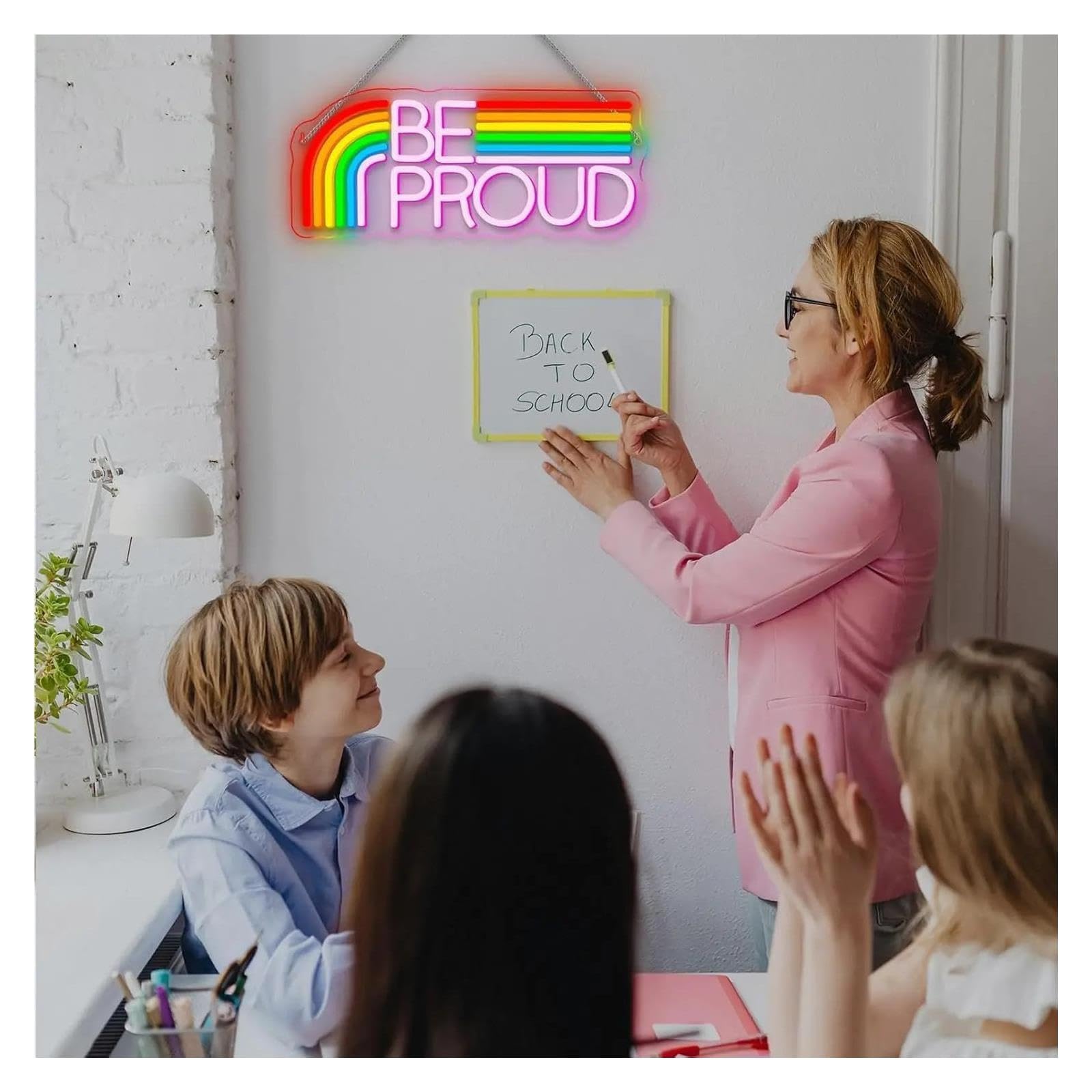 Insegna al Neon Insegna Al Neon Be Proud Dimmerabile | Luce LED Arcobaleno Per Aula Biblioteca Sala Giochi Sala Studio Camera Da Letto Decorazioni 37.7cmx15.5cm