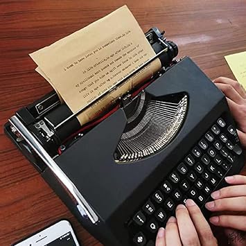 Typewriter Machine Vintage Manual English Mechanical Retro Portable Typewriters for Writing Letters and Crafting