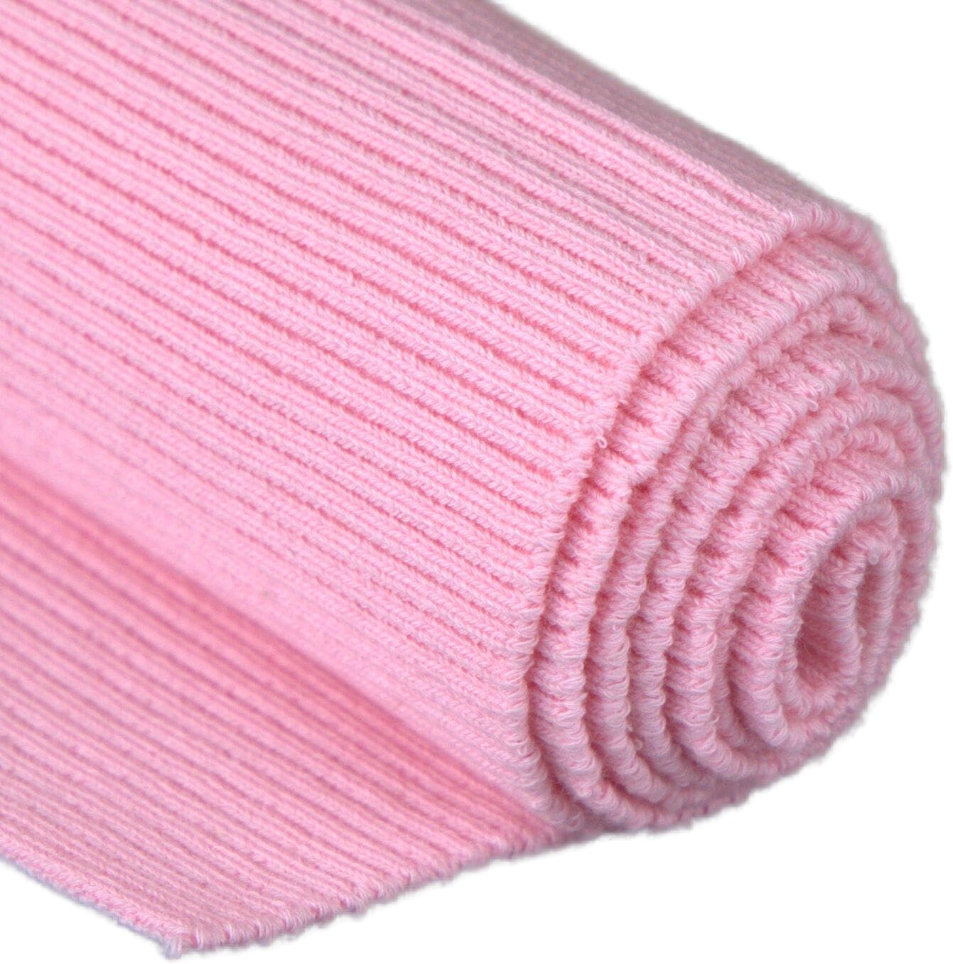 TinaKim Rib Knit Fabric, Make Jacket Waistbands Hem Cuffs, Ribbing Jersey Material, for Sweatshirt Coat Sewing (Pink, 36x6in)