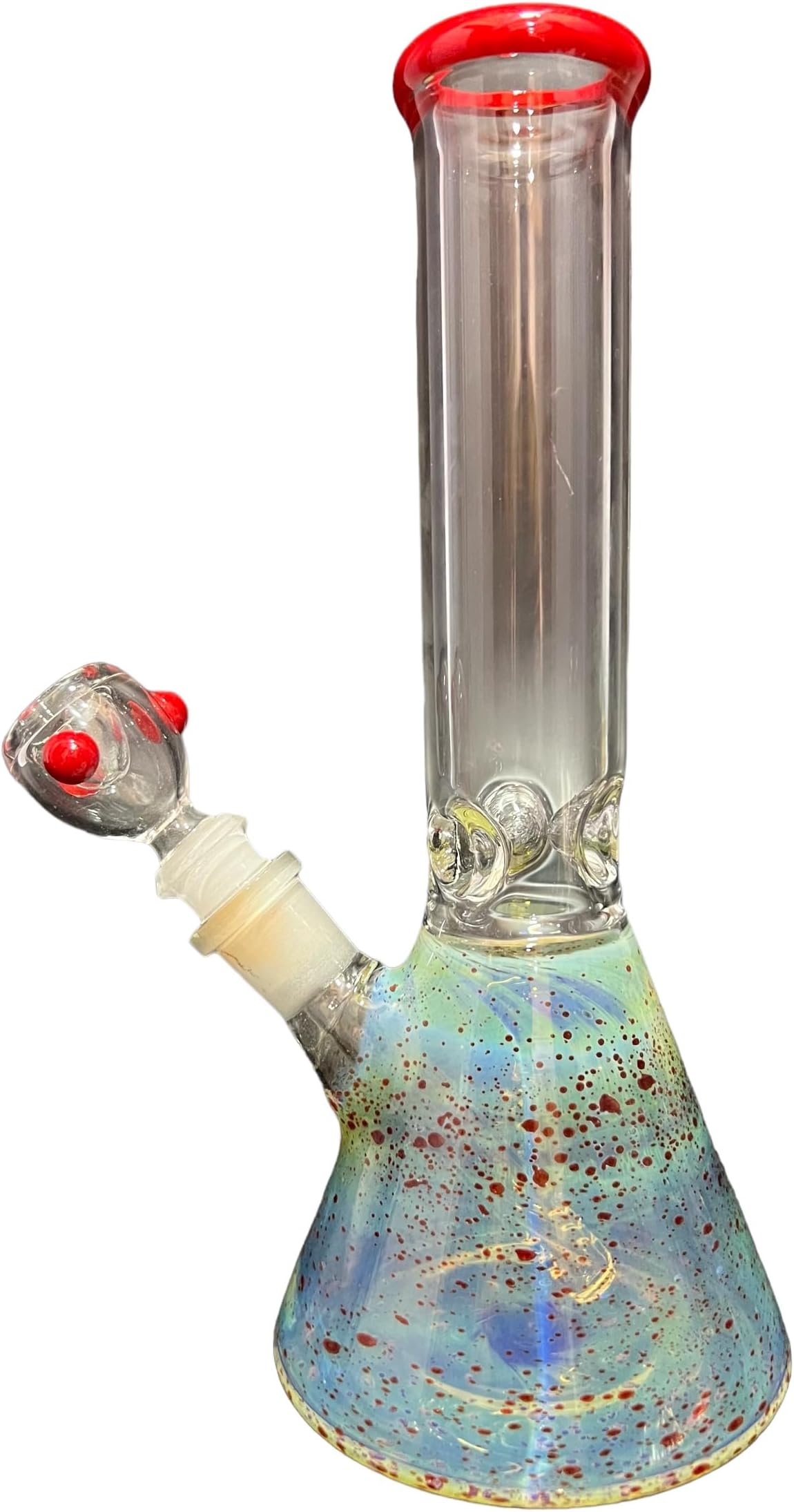 WEDONE Glass Bong - 10 Inch Straight Water Pipe with 14.5 MM Male Joint, Premium Borosilicate Glass, Durable Conical Water Bong, Ideal for Smoking CCB-388
