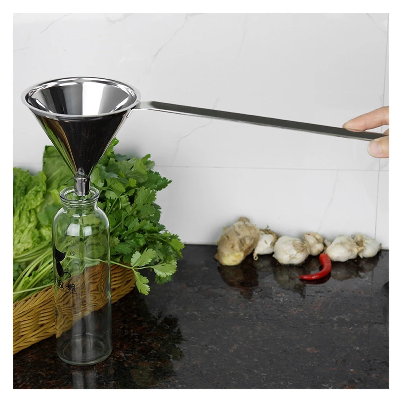 Embudo de petaca Embudo de Cocina Embudo de Acero Inoxidable 304 de Mango Largo, Mini embudos Grandes y pequeños engrosados ​​de Gran Calibre, Embudo Multiusos de Agua y Aceite