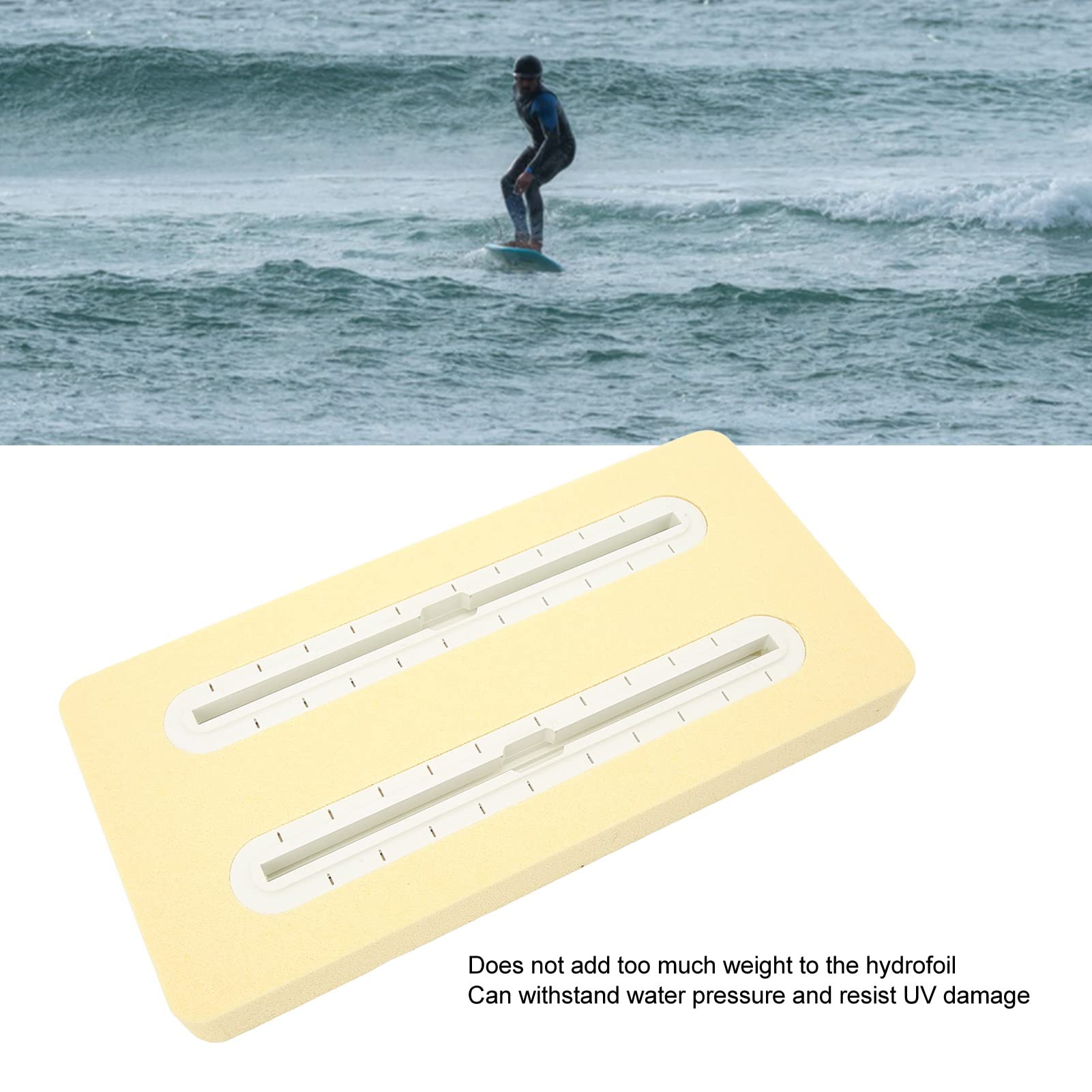 Hydrofoil Rail Box, Foil Strongbox, Hydrofoil Mount Track Box, Universal Strongbox Compatible avec Le Support de Plaque pour Surf, Wind Hydrofoil Sports, Léger pour Les Jeux (Blanc)