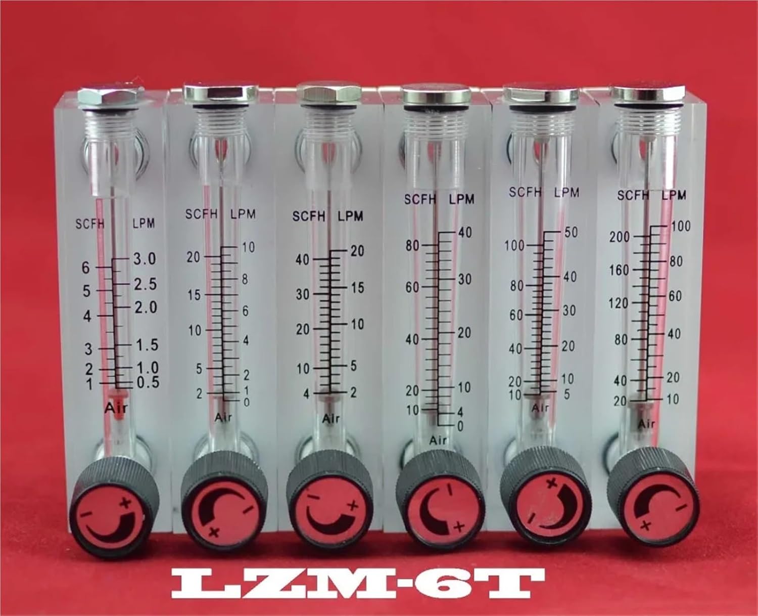 LZM-6T 7-70LPM/15-150SCFH panel type acrylic flowmeter(flow meter) with adjust valve bass fitting Female G1/4" Male M18*1.5