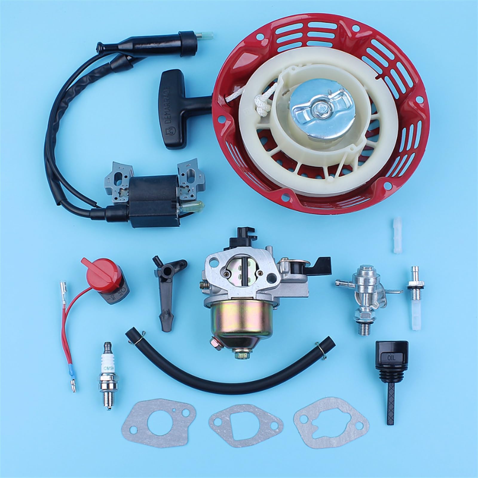 Carburatore Bobina di accensione Interruttore di accensione/spegnimento Kit asta dello starter GX160 5,5 HP GX200 6,5 HP 168F 170F Pompa dell'acqua del generatore Kit interruttore per motosega