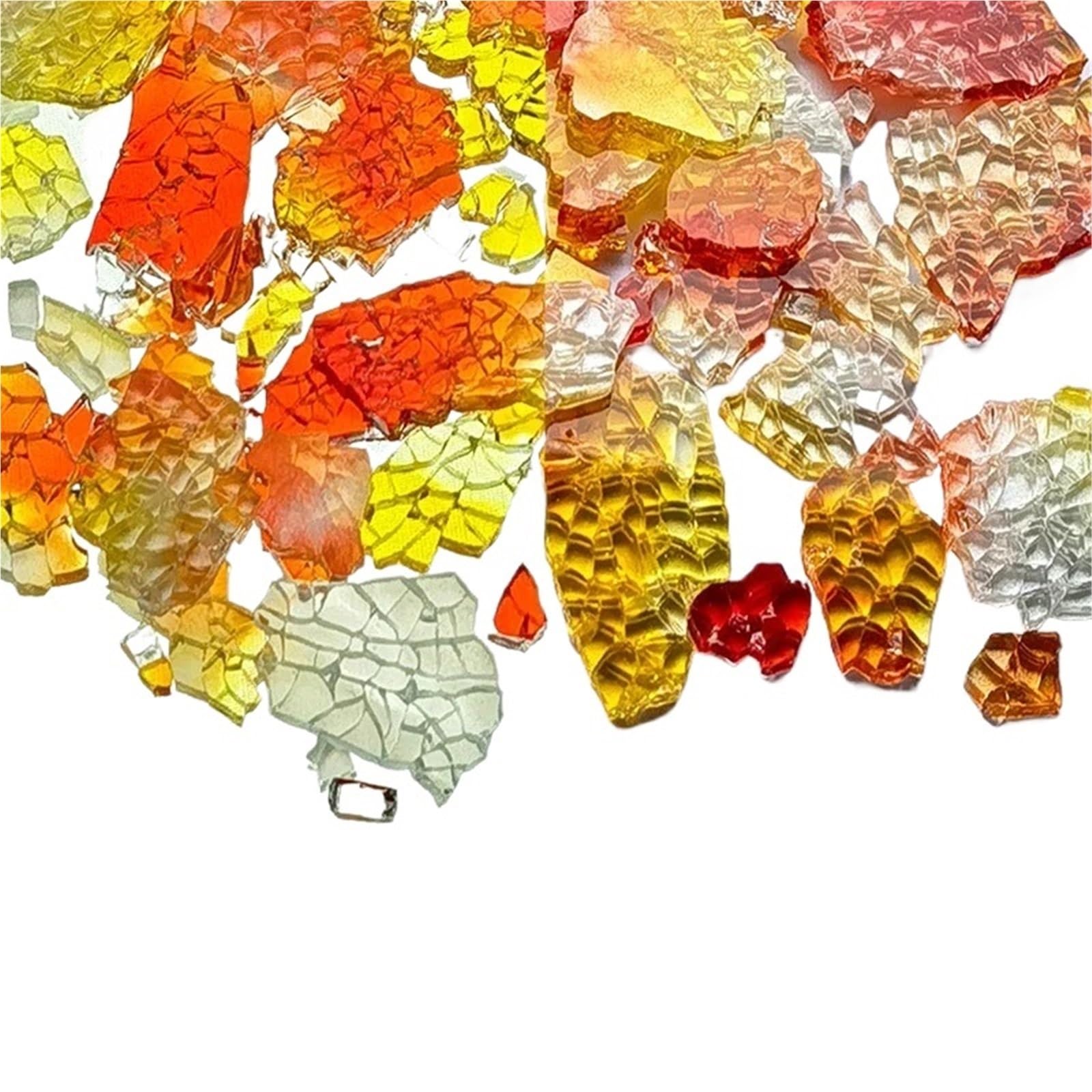 Xulvoz Color06 Mosaic Tiles 400 G Colorful Ice Crack Fragments Crystal Mosaic Diy Creative Handmade Art Colored Tempered Glass Transparent Particles