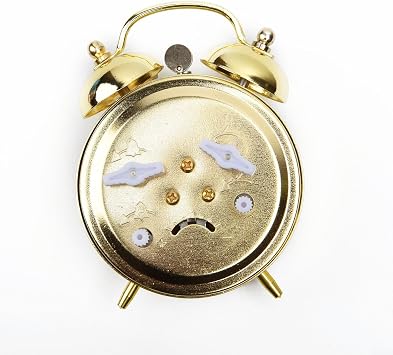Manual Wind Up Alarm Clock, Horseshoe Mechanical Alarm Clock Manual Wind Up Metal Clock Cute Bell for Bedroom