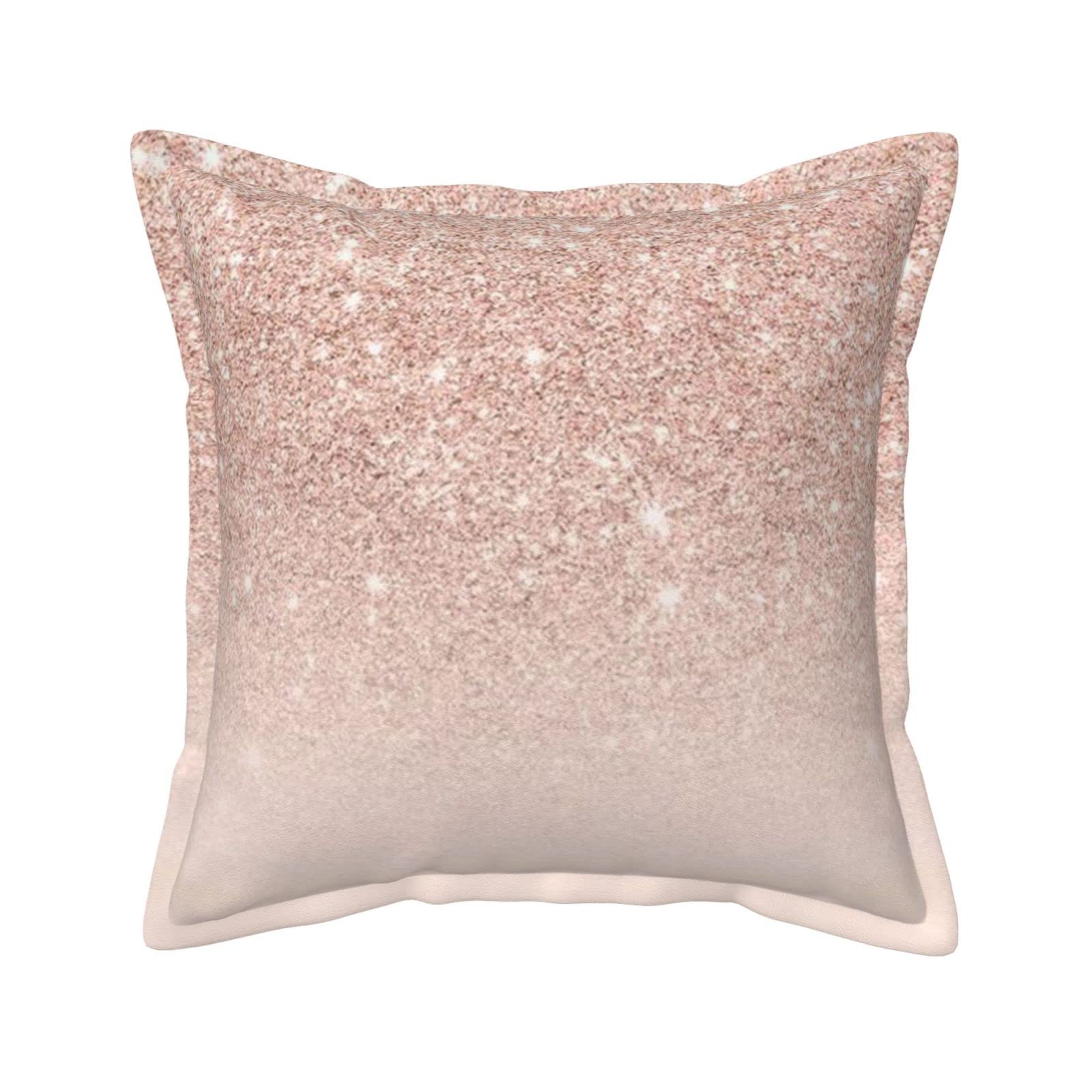 Housse de coussin en cuir or rose 45,7 cm taie oreiller design