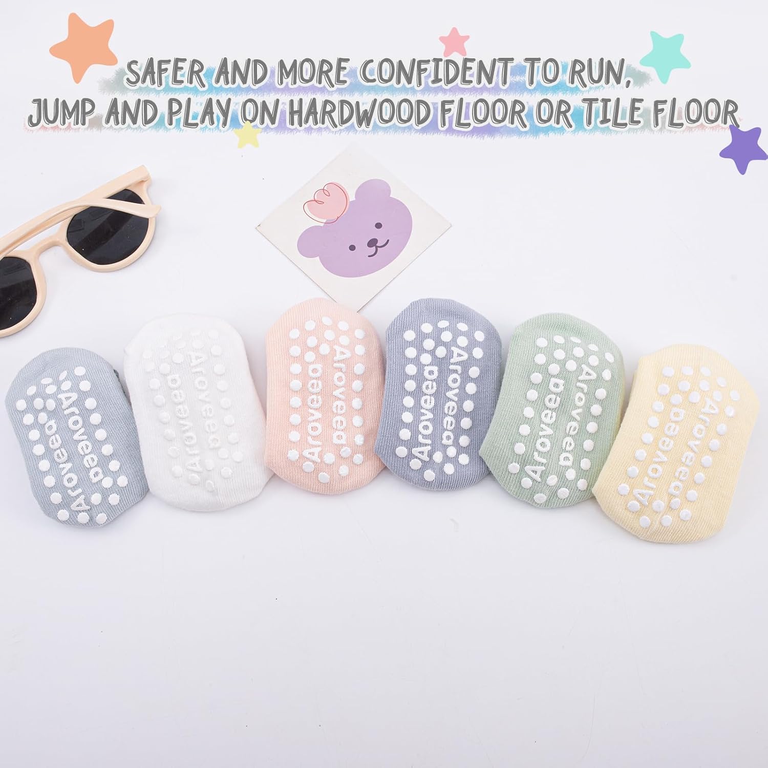 Baby Toddle Socks Grip Non Slip Kids Boys Girls Cotton 12 Pack Ankle Cute Newborn Socks - Image 5