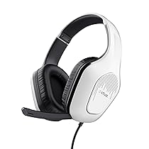 GXTrust 418W Rayne Cuffie Gaming Leggere per PC Xbox PS4 PS5 Switch Mobile, Driver da 50 mm, Jack Audio 3.5 mm, Cavo 2m, Cuffie con Microfono Over-Ear, Bianco
