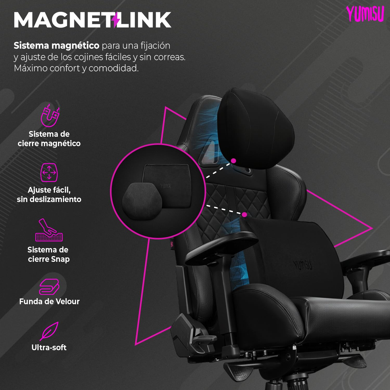 2050 Silla Gaming Ergonómica Negro con Cojín de Espuma Viscoelástica en Terciopelo, Cadeira Escritorio de Cuero Genuin con Reposabrazos 4D, Silla Gaming con Ruedas de Goma Silenciosas 150 kg