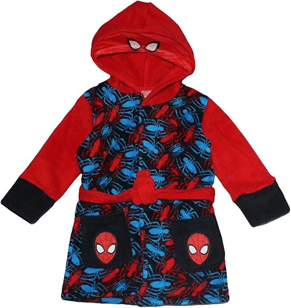 Spiderman Kids 38Y Dressing Gown Robe Hood Red 34 Years Amazon