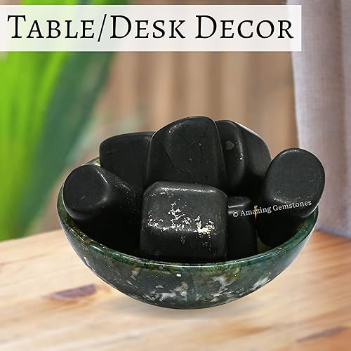 Miniatura 4 de Cristales de Shungite y piedras curativas en rodado, piedras preciosas de shungita de 1 onza, piedras curativas naturales para equilibrio