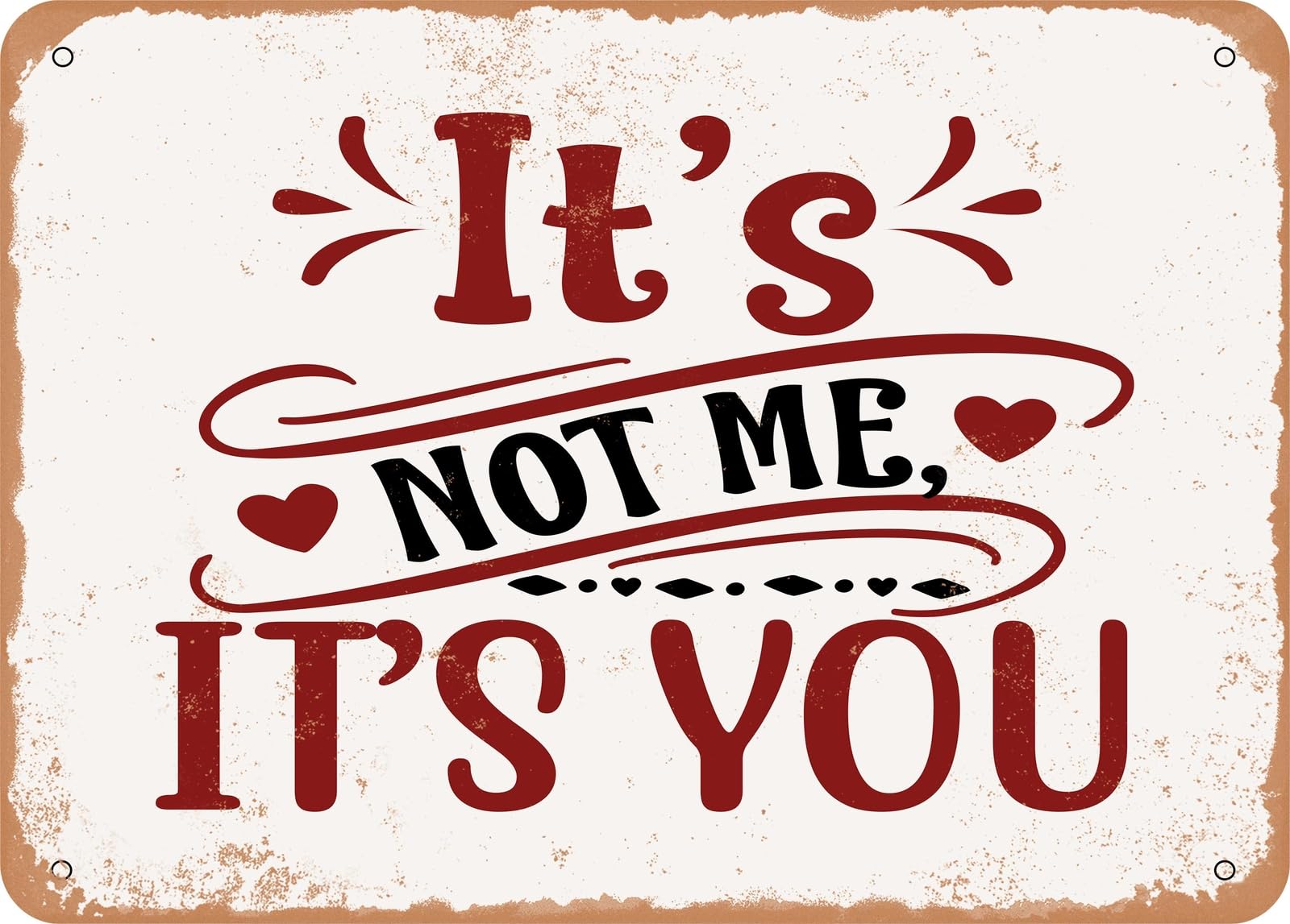 Miaomansenstore Metal Sign - It's Not Me It's You - 2 - Vintage Rusty Look Sign Home Decor