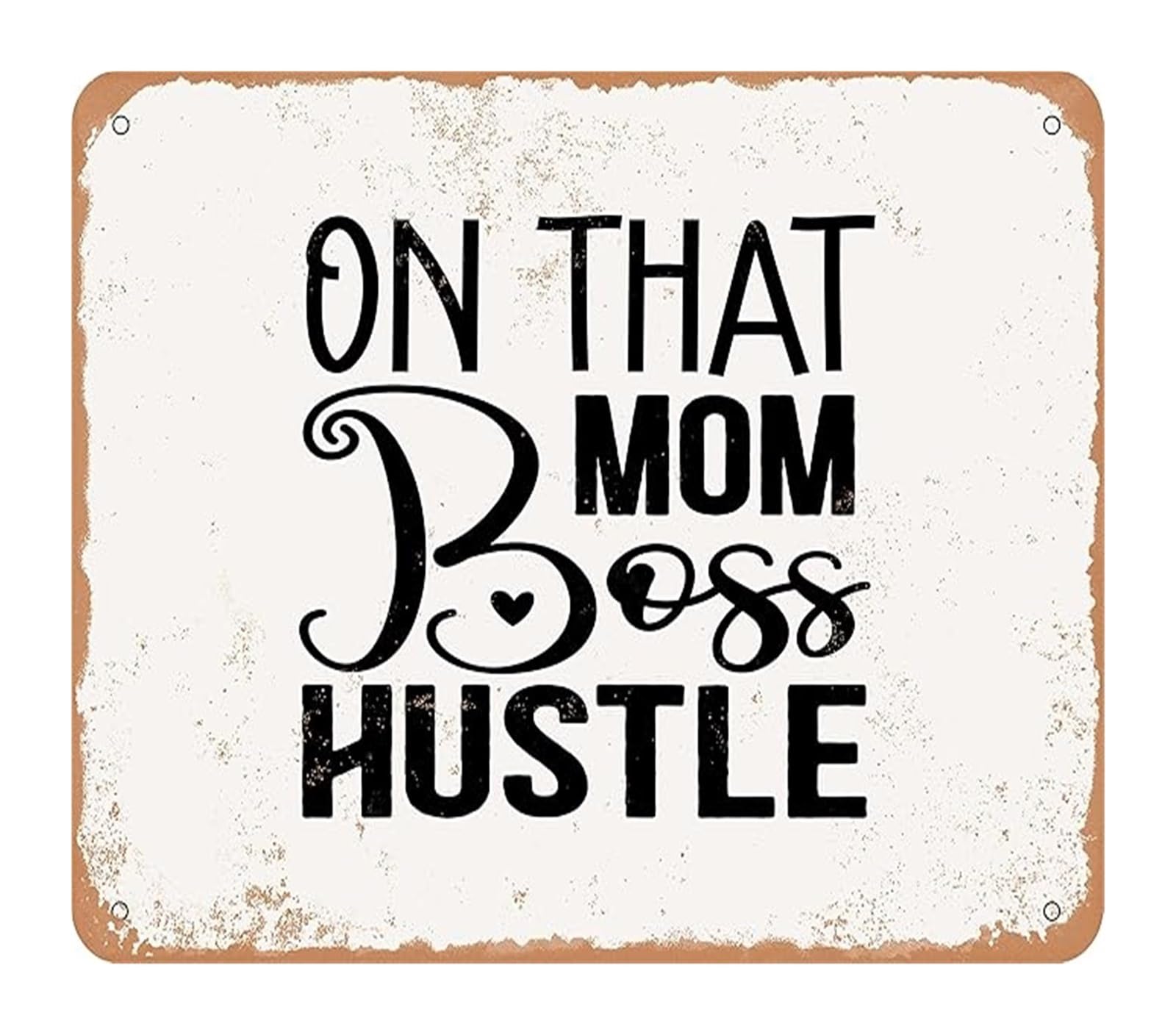 PKNVKZIDK Retro Vintage Tin Plaque Uplifting Mom Boss Metal Sign Wall-Art for Kitchen Home Office 8 X 12 in