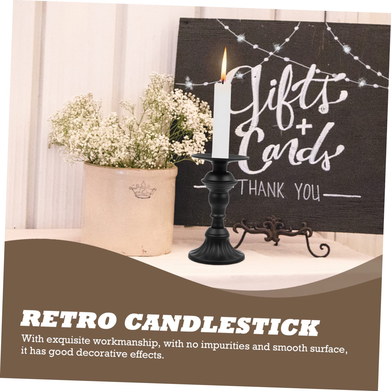 2piezas Portavelas De Hierro Artístico Base Estable Soporte Decorativo para Hogar y Eventos Estilo Simple y Elegante para Bodas y Celebraciones