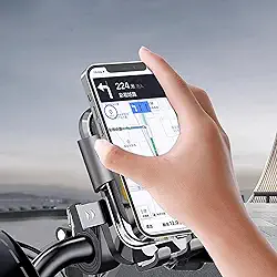 Suporte de telefone para motocicleta, suporte de telefone de bicicleta com trava automática, suporte de celular para guidão de bicicleta, operação com uma mão, rotação de 360 graus para mountain bike