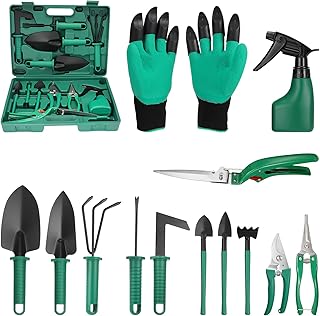 Coolty Outils de Jardinage, Tout-en-Un 13 Pièces Transplantation de Jardinage en Plein Air pour Jardinier, Outils de Jardinage pour Les Amateurs de Jardinage (Vert)