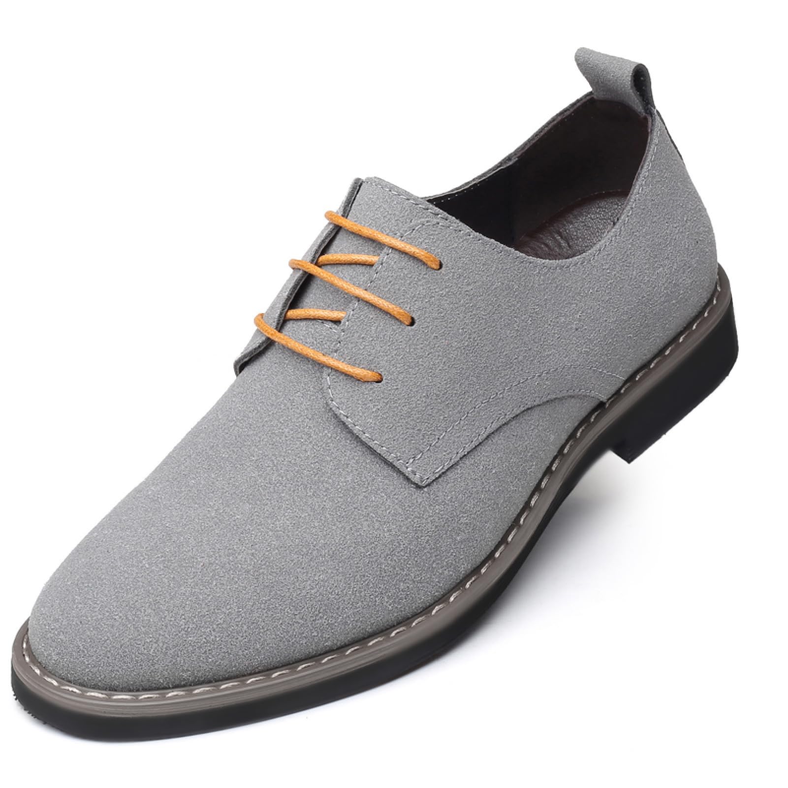 Mens Suede Leather Dress Shoes Casual Lace Up Oxfords Shoes
