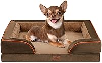 Vista 250 de Comfort Expression - Cama ortopédica para perros extragrandes, 42 x 30 pulgadas, cama impermeable y de apoyo de espuma con cojines removibles, sofá
