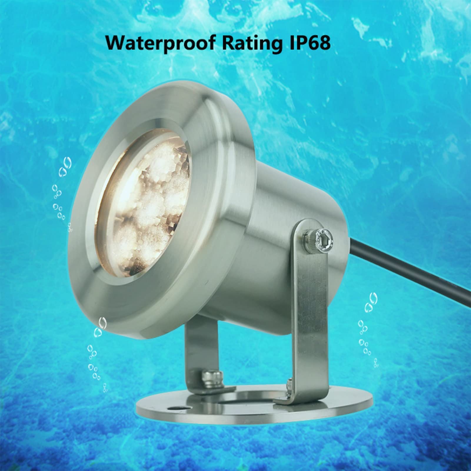 LED Unterwasserleuchten 6W, IP68 Wasserdicht Edelstahl DC 24v Garten Teich Dekor 304 Unterwasser Teich Licht (Color : Blue, Size : 24v)