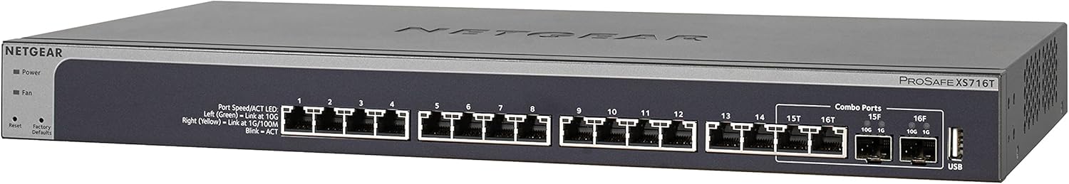 Up To 40% OFF NETGEAR 16-Port 10G Ethernet Smart Switch (XS716T) - Managed, with 2 x 10 Gigabit SFP+, Desktop or Rackmount, and Limited Lifetime Protection