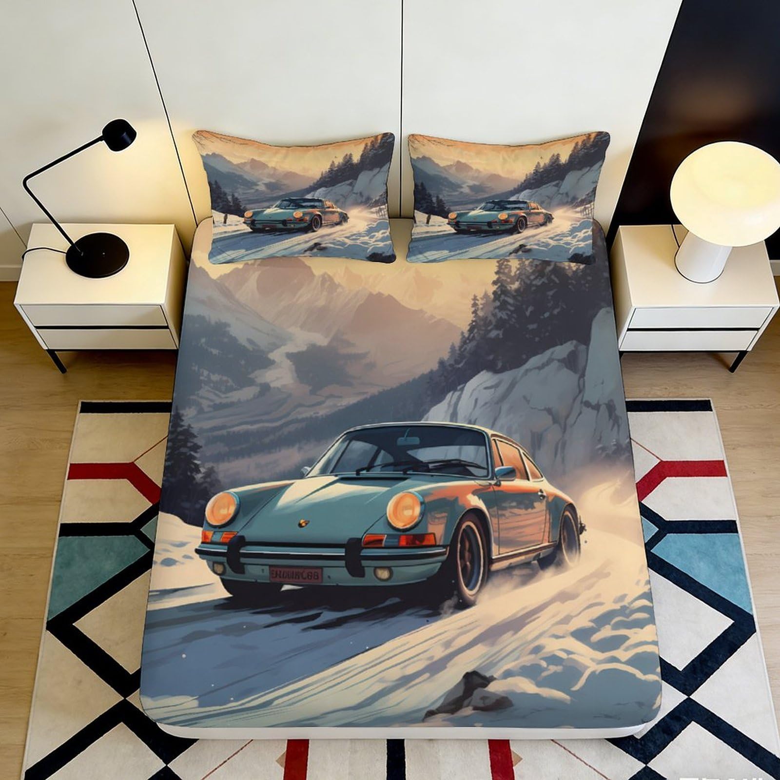 Jwndfkpvxzgl Style-7 3D Printed Blue Ocean Wave Fitted Sheet Microfiber Soft Breathable Abstract Lines Mattress Cover For Bedroom Dorm Room Decor 90X200x25cm
