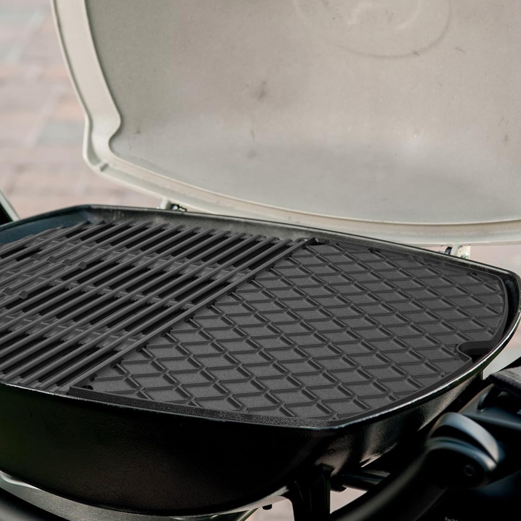onlyfire Plaque de Cuisson Réversible Grille Weber Q 200/2000 Pièces Rechange 6559 7645 Barbecue Fonte