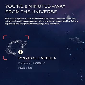 Equinox 2 - UNISTELLAR Smart Telescope (no Eyepiece), 114mm f/4 (450mm) Digital & Computerized, App-Controlled Motorized Alt-Az, Enhanced Vision, Manual Fine Focus, RAW/FITS Export, 64GB, 11h Battery
