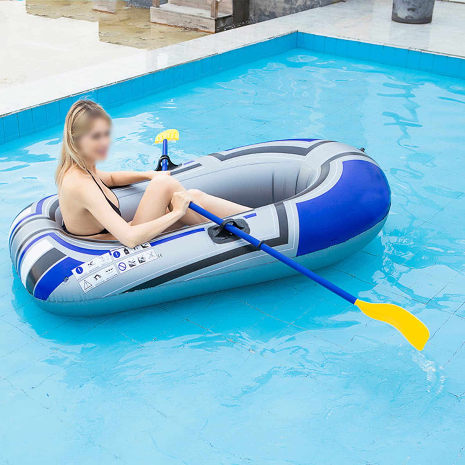 SIXRUN Bote Inflable, Kayak de Material de PVC Engrosado para una Sola, con Diseño Plegable para Caminatas y Actividades Al Aire Libre, 150 Cm, Capacidad de 80 Kg