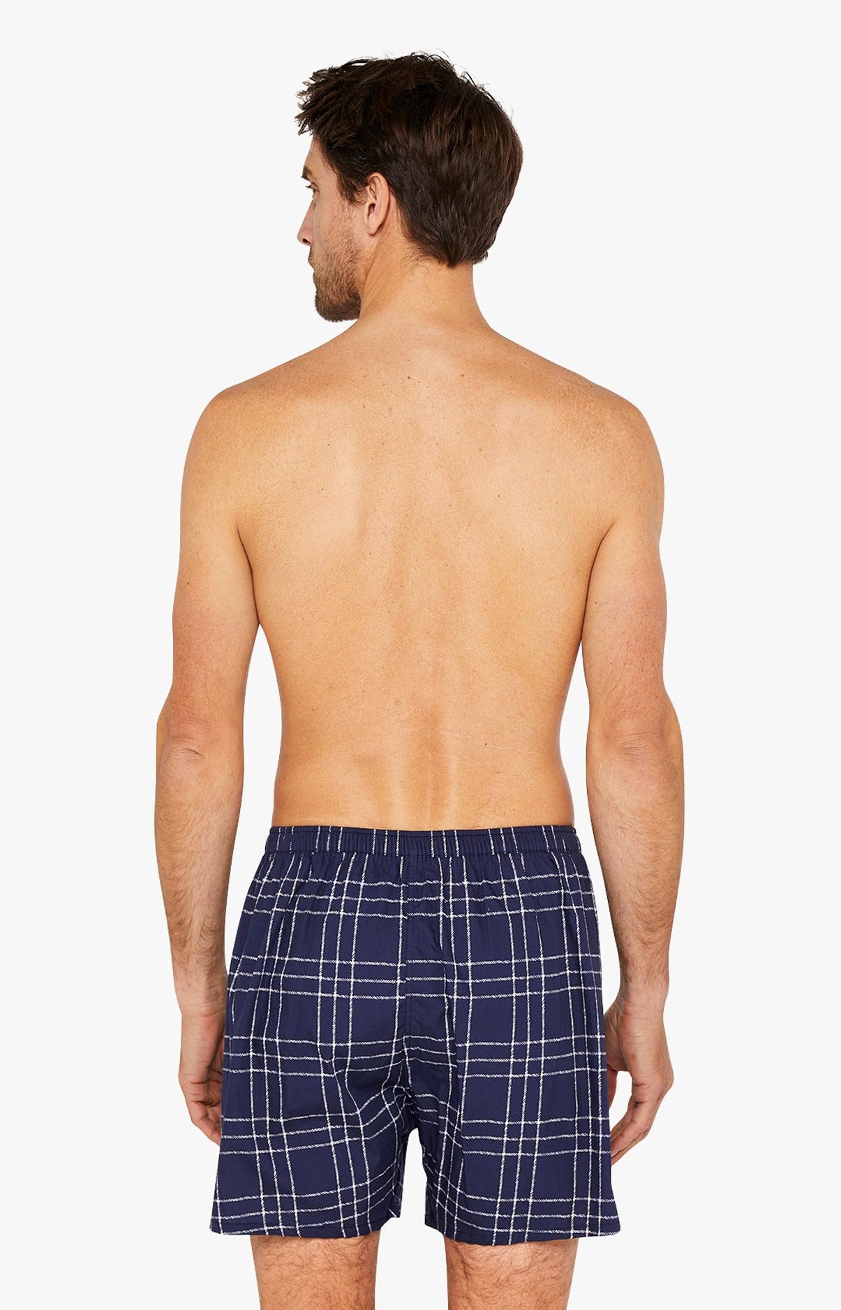 ARTHUR - Caleçon Homme - 100% Coton Bio Doux - Coupe Ample et Confortable - Motif Carreaux/Rayures