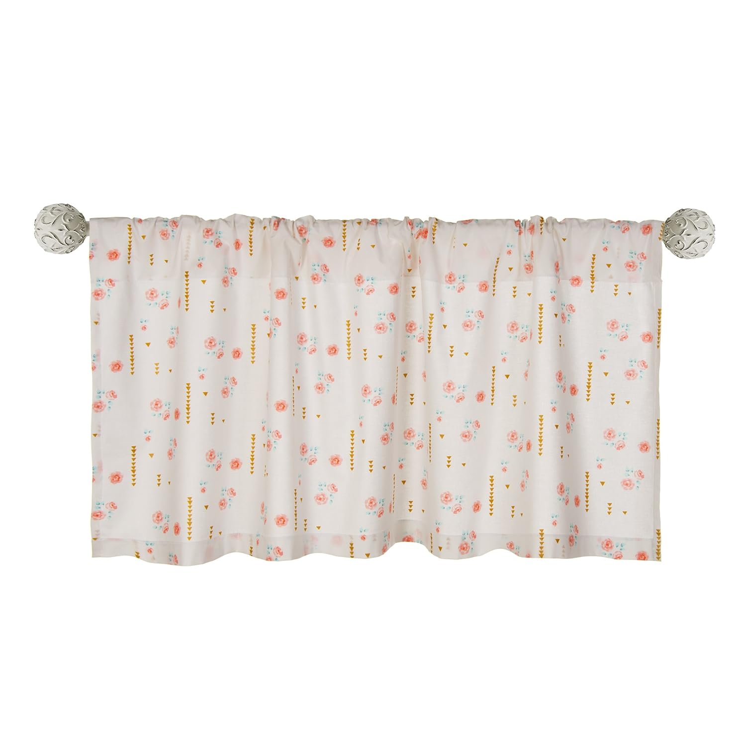 Audrey Window Valance, White Floral Print