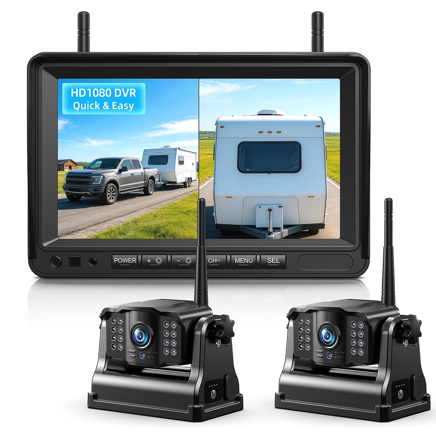 eRapta ACT702 Dual Magnetic Wireless Backup Cameras