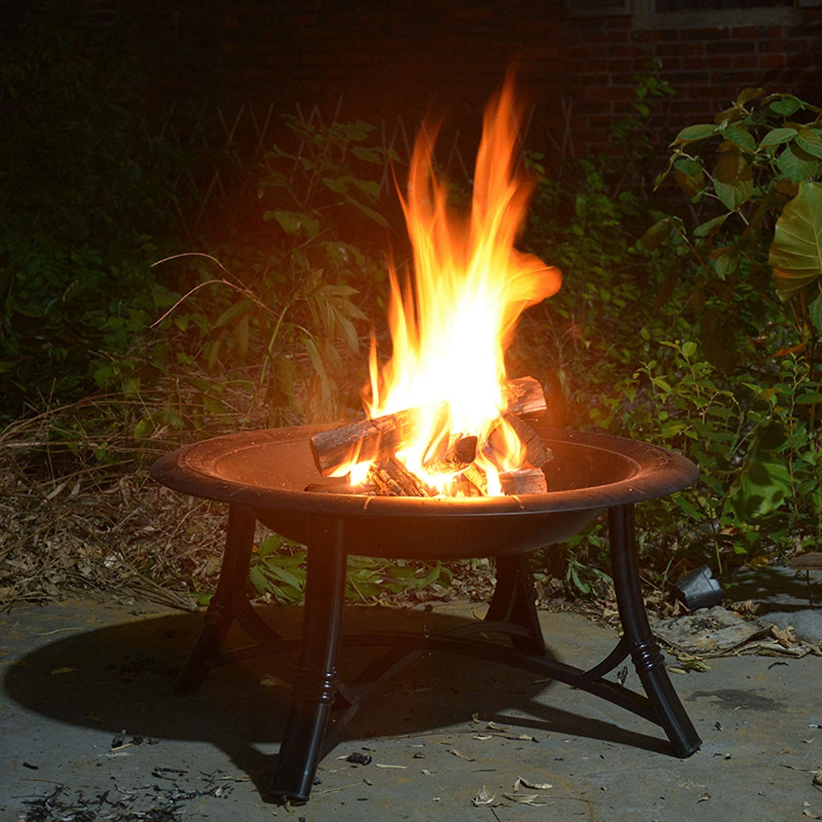 Mesa para Fogatas para Exterior, Fogata para Leña, Mesa Multifuncional para Fogatas, Redonda con Cubierta de Pantalla de Chispa para Acampar, Calefacción, Fogatas, Barbacoa 66cm