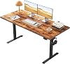 Klicelor Height-Adjustable Desk, Electric Sit-Stand Office Desk, Computer Desk with 2 Memory Functions, Standing Desk, 140 x 60 cm, Brown
