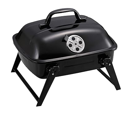 Captain Stag UG-61 BBQ Stove, Grill, Oven, Bonfire Stand, BBQ, Smoke Oven Grill with Lid, Mini, Black