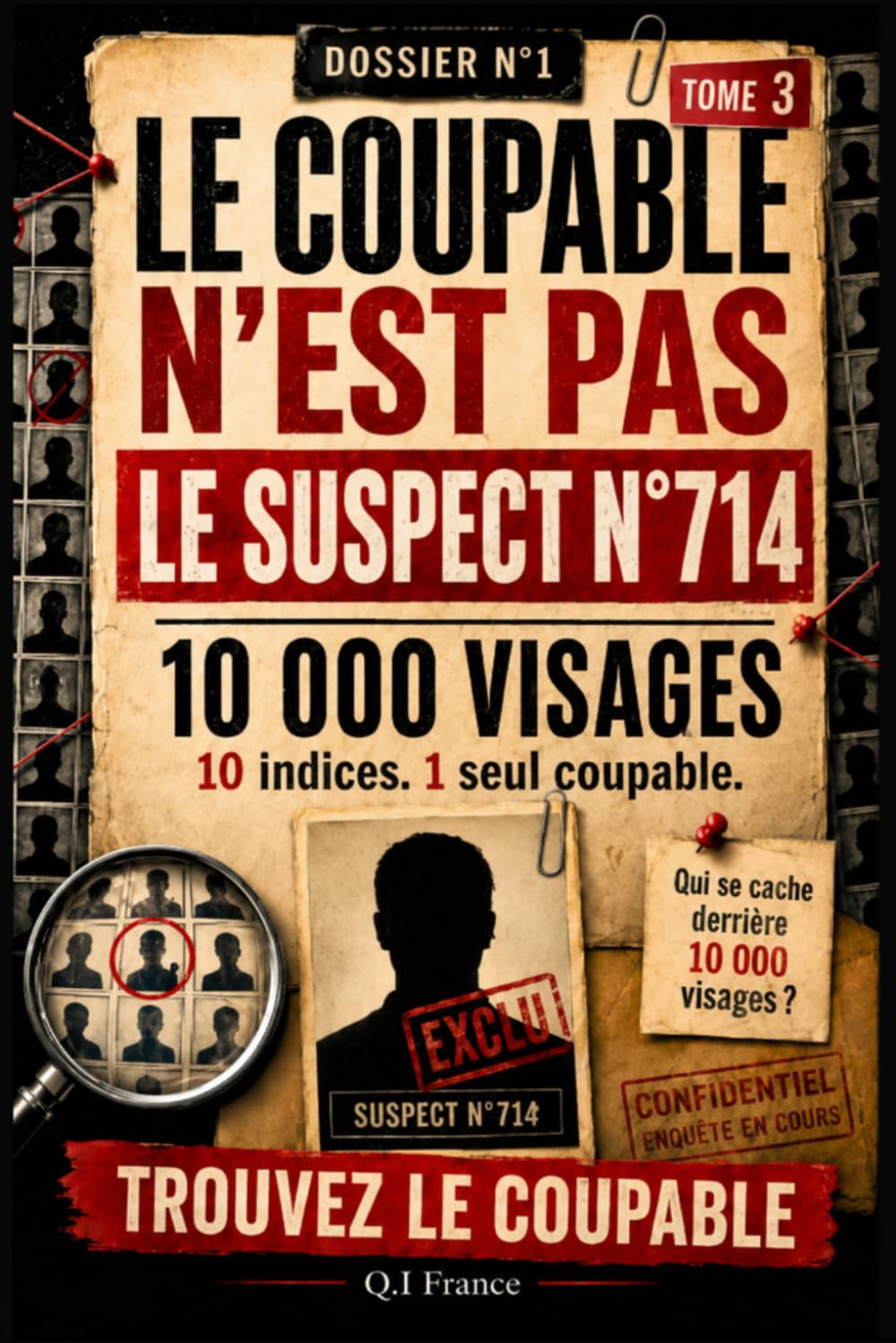 LE COUPABLE N’EST PAS LE SUSPECT N°714: 10 indices, 1 seul coupable – Livre-jeu d’enquête criminelle visuelle pour adultes avec suspects, observation, logique et déduction