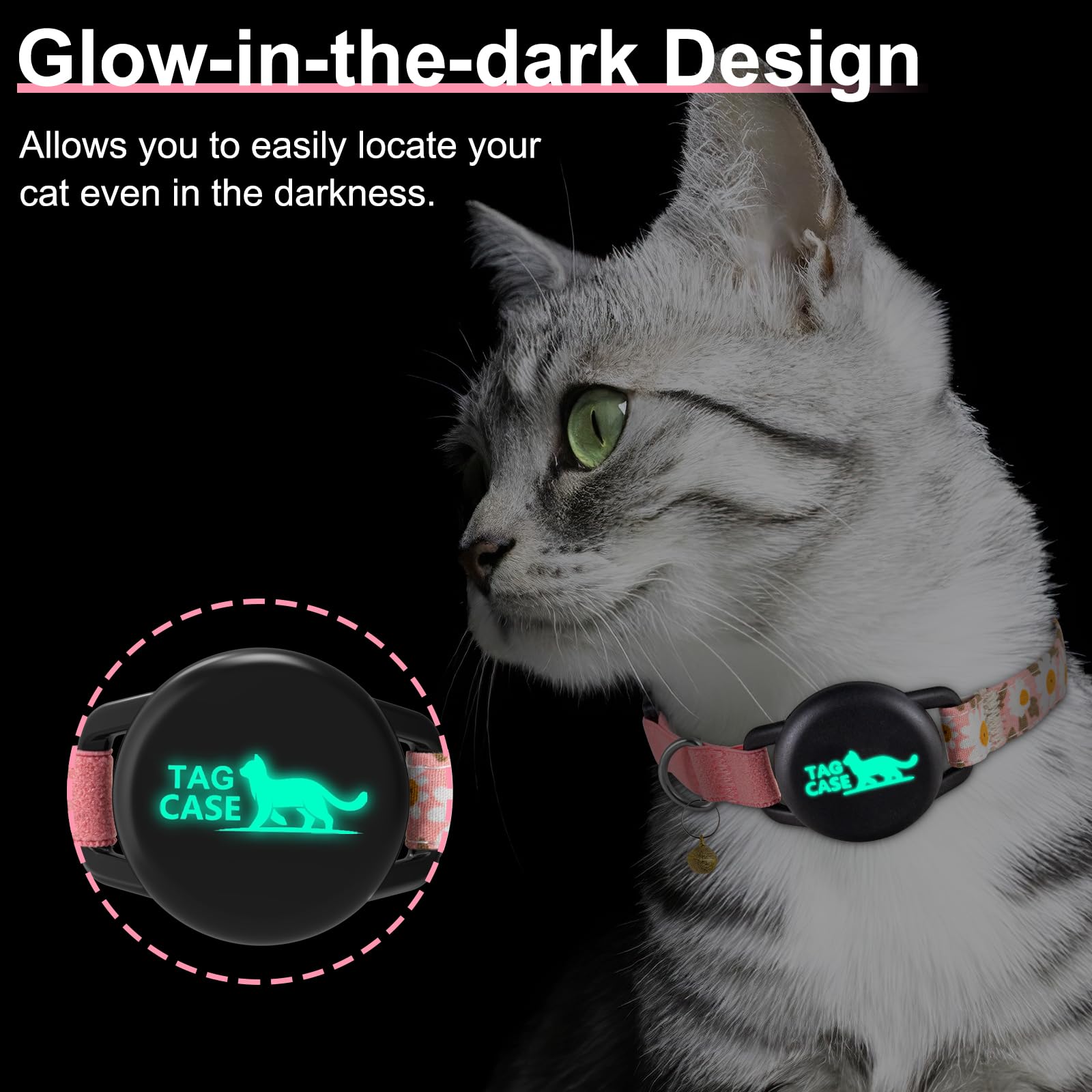 Nuvuq AirTag Katzenhalsband – Breakaway-Sicherheit, Weich, Verstellbar 15-25 Cm, Mit Halterung