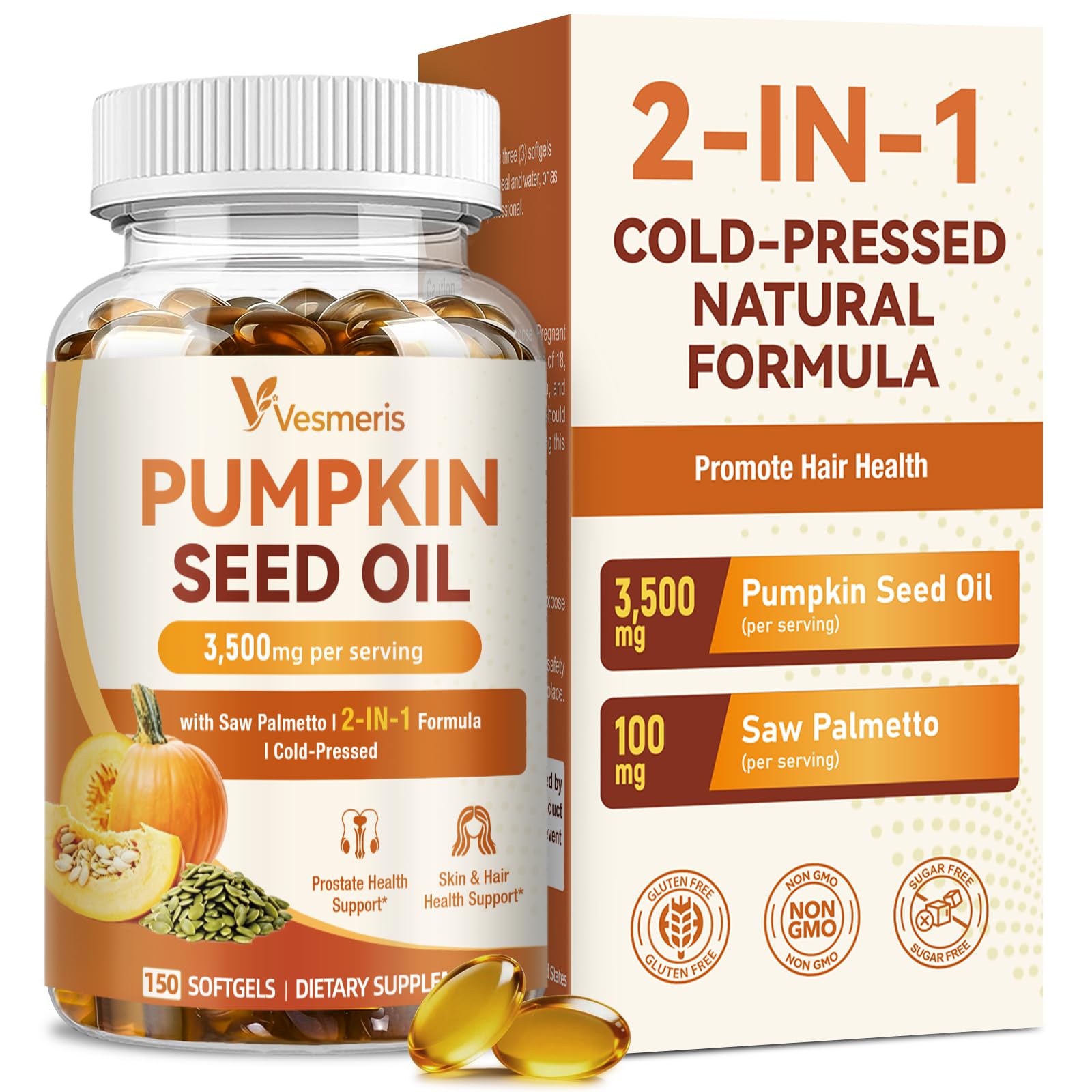Pumpkin Seed Oil with Saw Palmetto, Max Strength 3500mg Per Serving