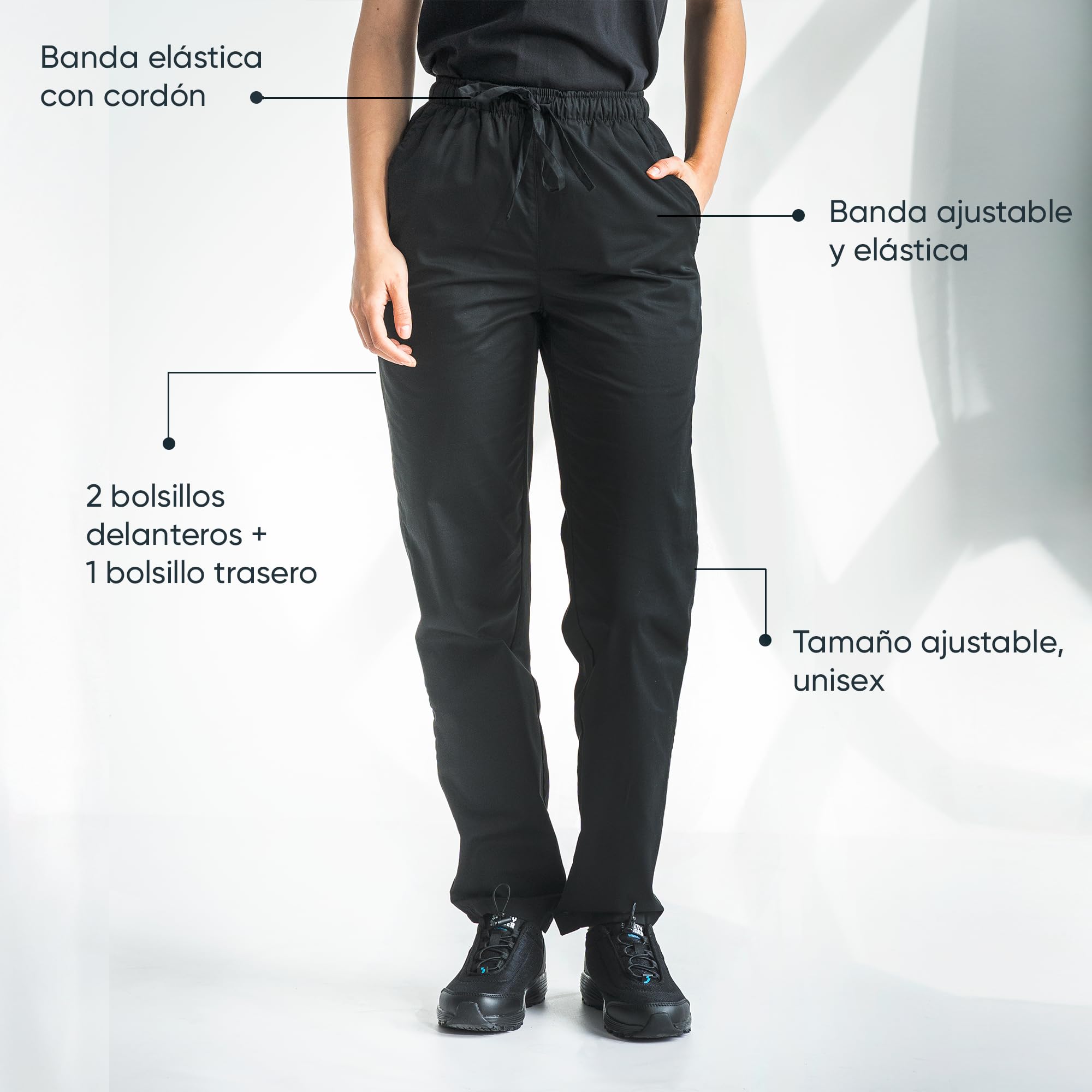 PALLTEX Carlo Pantalones de Cocinero Unisex, Pantalones de Cocinero, Pantalones de Panadero EN 13688 con Cintura elástica con cordón