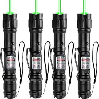 [4 Packs] Rechargeable Green Laser Pointer High Power Green Beam Light Long Distance Range For TV/LED/LCD Screens Tactical Flashlights Presentation Office/Outdoors/Astronomic/Construction [005]