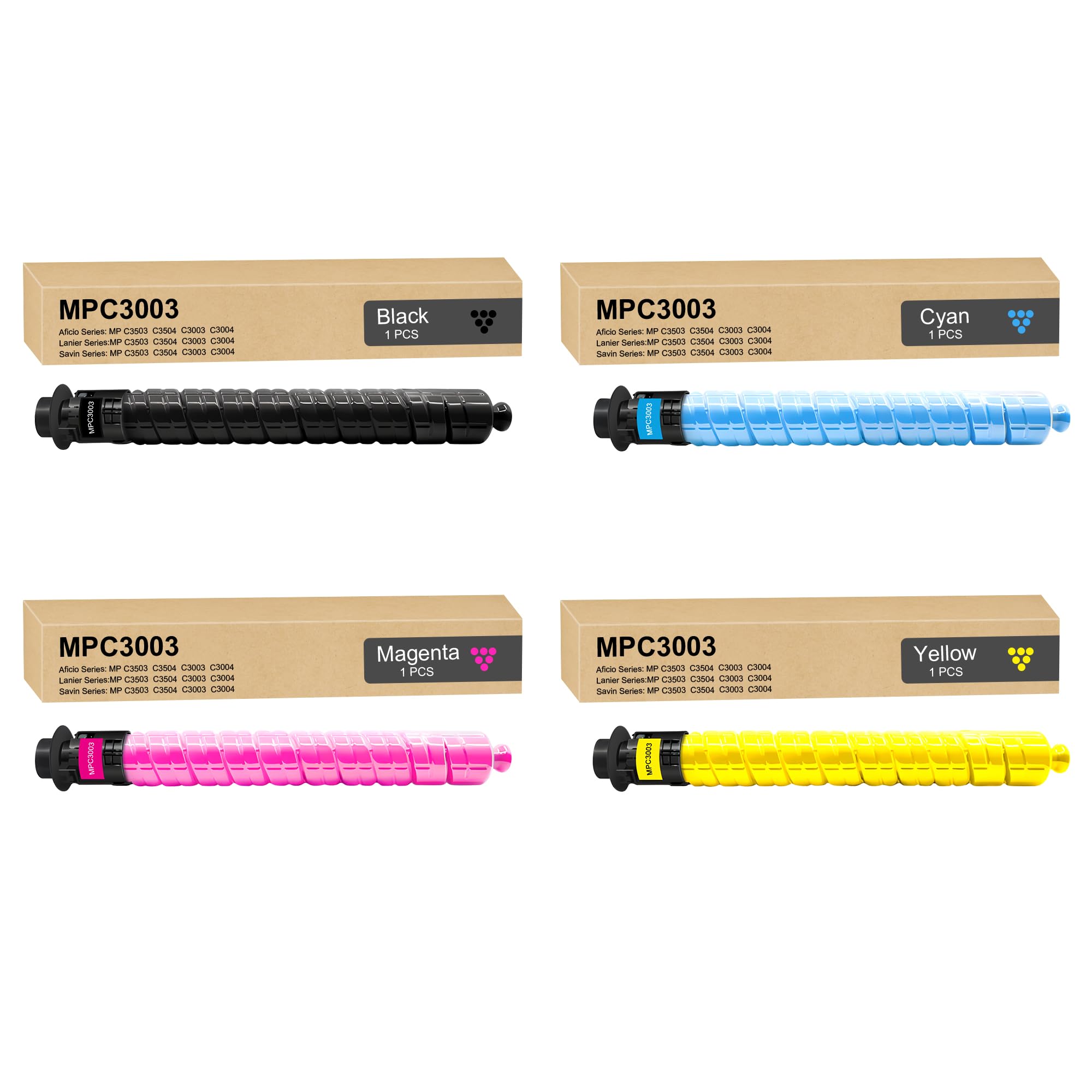 rito4colors MP C3003 Toner Replacement for Ricoh MPC3003 MPC3503 841813 841814 841816 841815 for MP C3003 C3004 C3503 C3504 Printers (4 Pack)