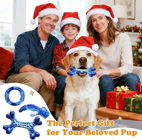 Miniatura 7 de Furdog Juguetes indestructibles para perros masticadores agresivos, paquete de 3, juguetes resistentes para perros grandes, juguetes masticables