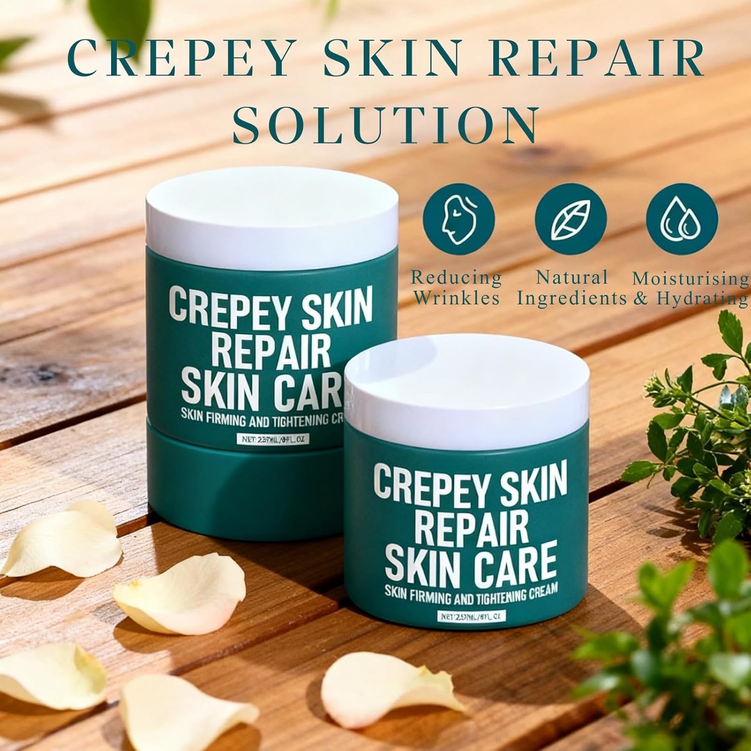 Crema reafirmante y reparadora: reduce las líneas de expresión, suaviza la textura de la piel y reafirma el rostro; de rápida absorción y apta para todo tipo de piel.