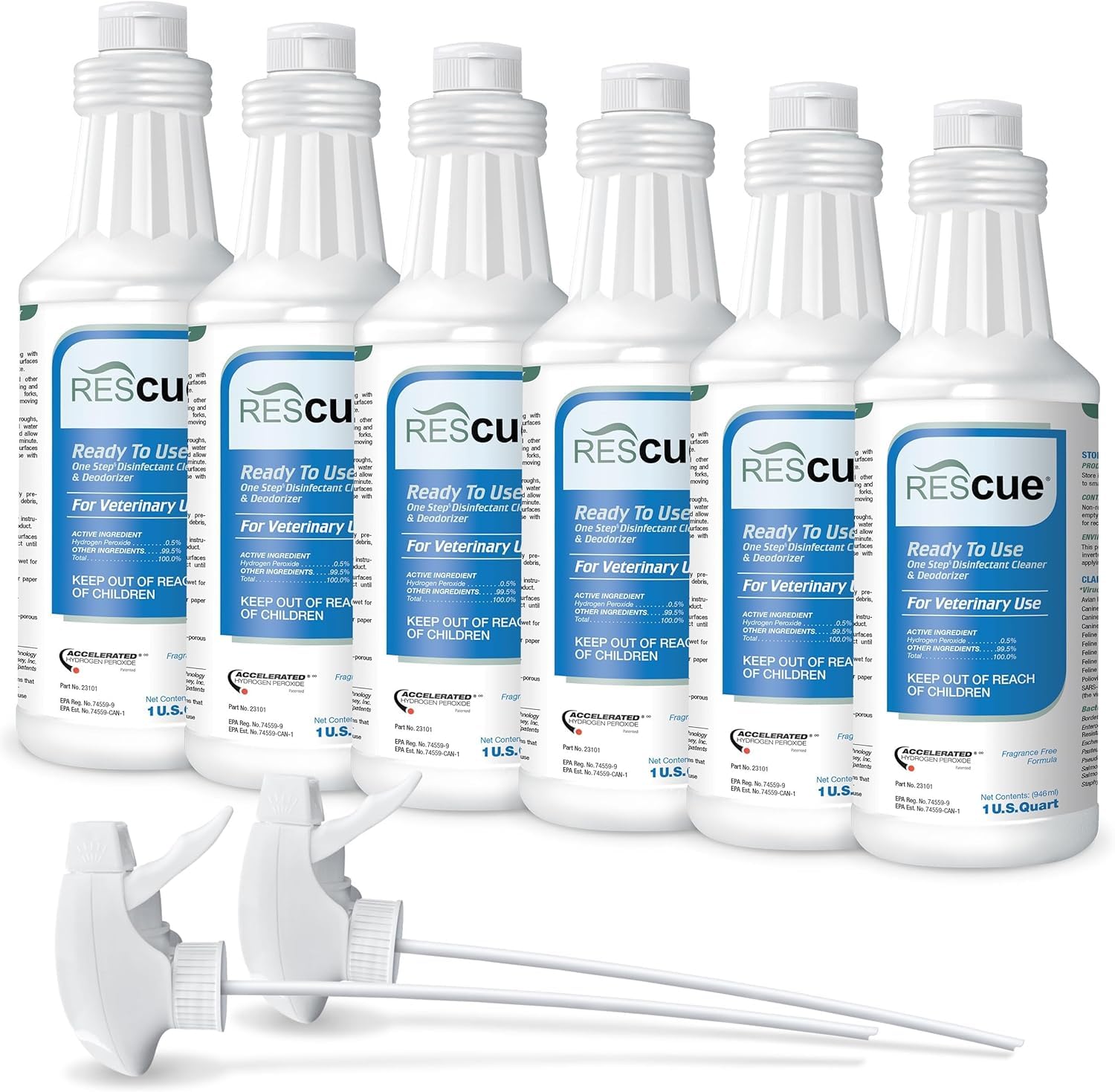 REScue One-Step Ready-to-Use Disinfectant Cleaner & Deodorizer – For Veterinary Use, Animal Shelters, Pet Foster Homes, Kennels, Litter Box – 32 Ounce