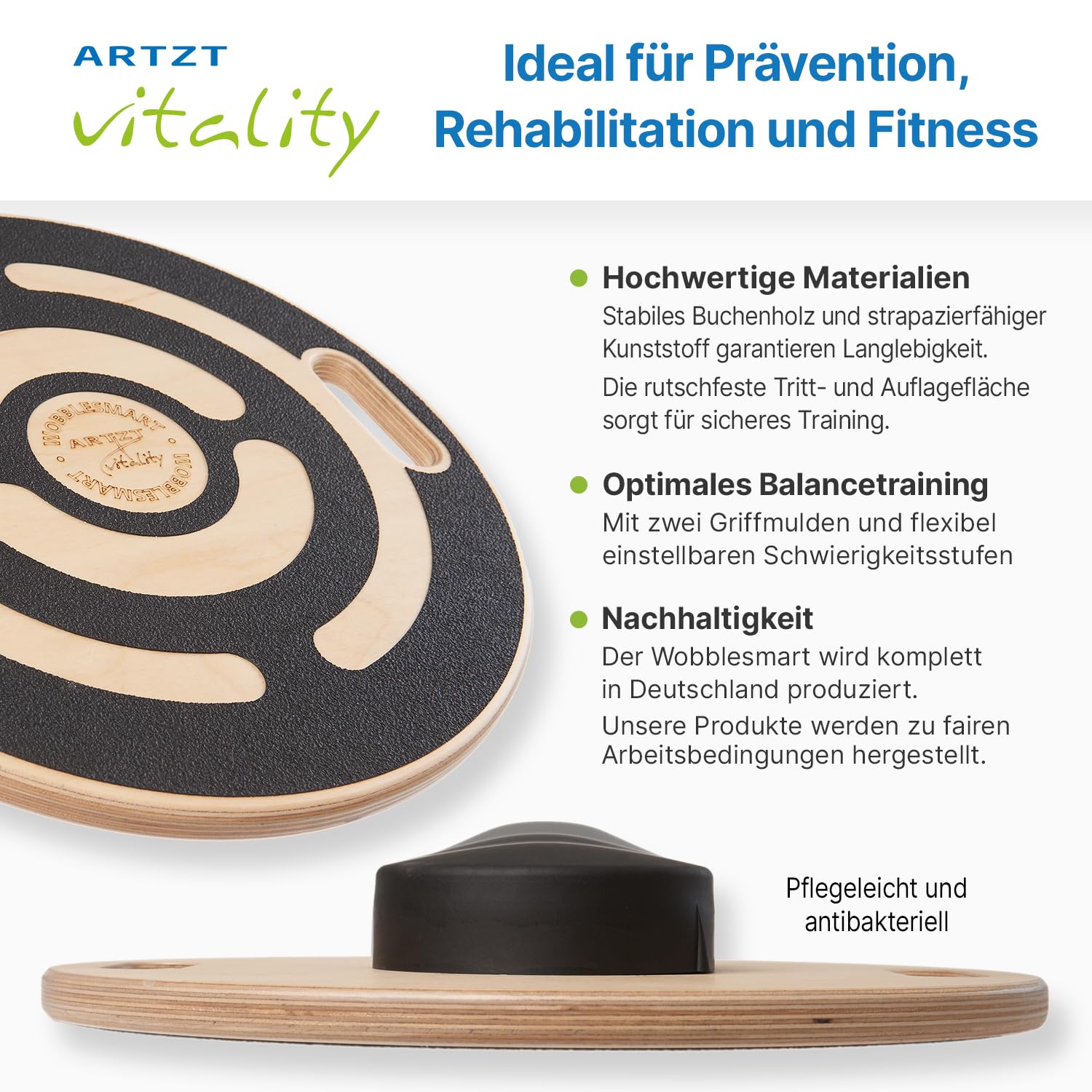 Wobblesmart Therapiekreisel | Verstellbare Schwierigkeitsstufen | Ideal für Rehabilitation, Prävention und Leistungstraining | Max. 120 kg Belastbarkeit | 24 Monate Garantie