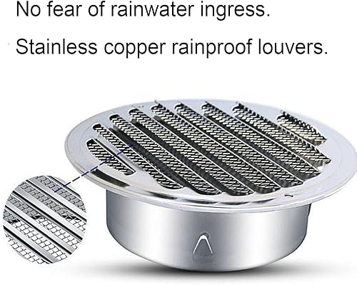 Miniatura 3 de Stainless Steel Air Vent Cover Ventilation Cover, 100mm 200mm Round Air Vent Grill Screen Hood Extractor Fan Ventilation Cover with Screen Mesh for