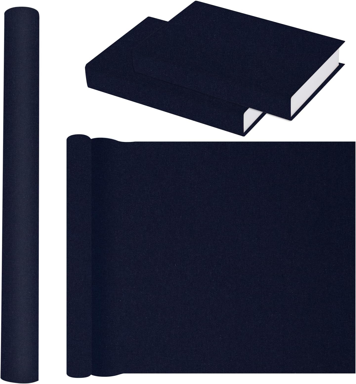 Book Cloth for Book Binding 57 x 17 Inch Navy Blue Fabric Surface Paper Backed Book Cover(Suitable for Over 3 Years Old