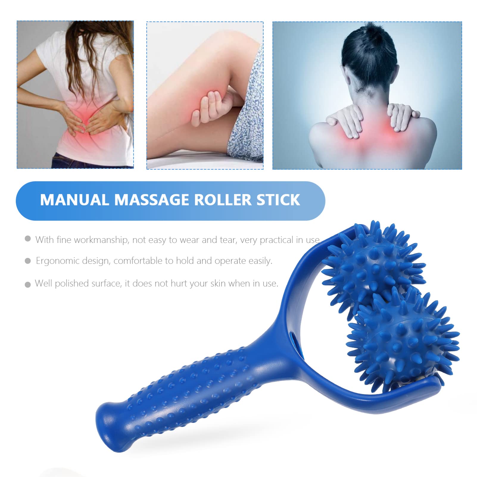 FRCOLOR 3 Rodillos De Masaje De Tejido Profundo Herramienta Manual Para Espalda Y Hombros Dispositivo Manual Para Aliviar Los Músculos.